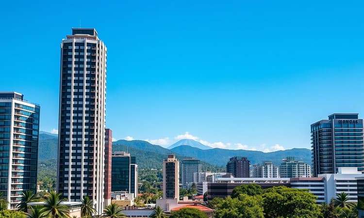Costa Rican cityscape with modern buildings representing equity management in Costa Rica