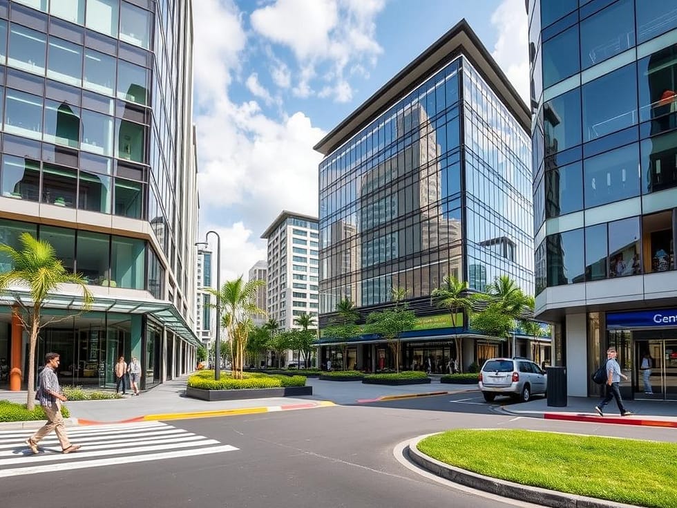 Commercial development in San Jose's business district Commercial development in San Jose's business district