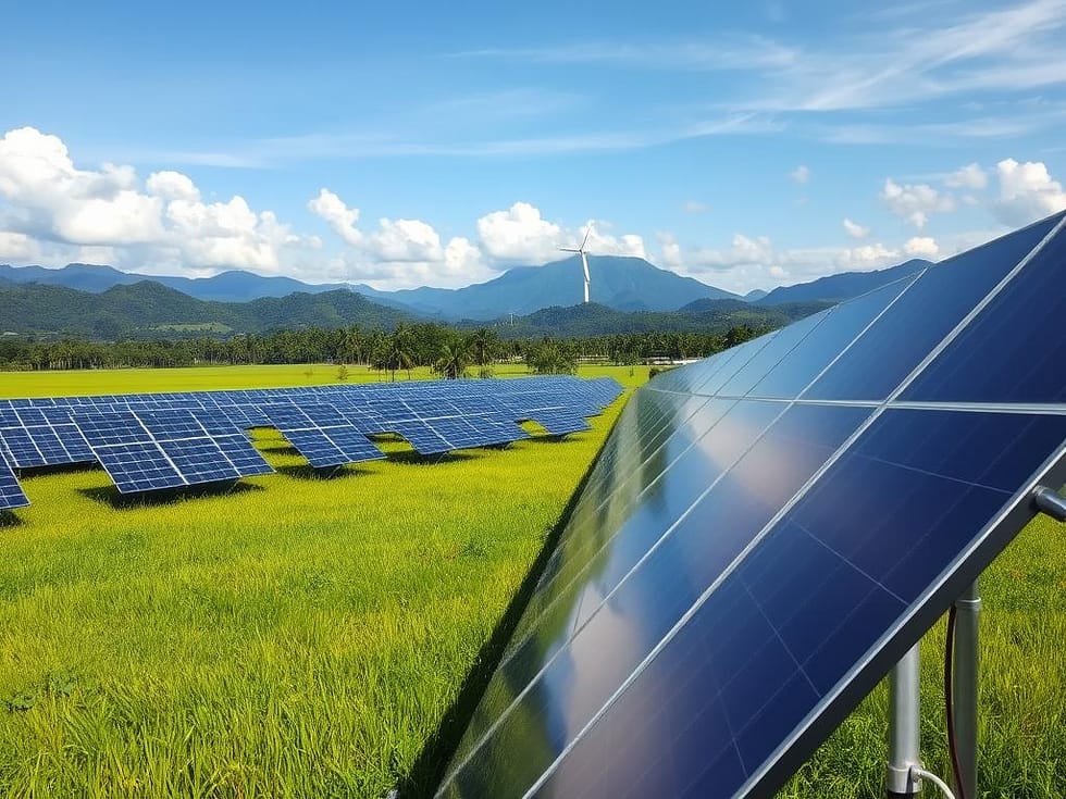 Renewable energy project in Costa Rica with solar panels Renewable energy project in Costa Rica with solar panels