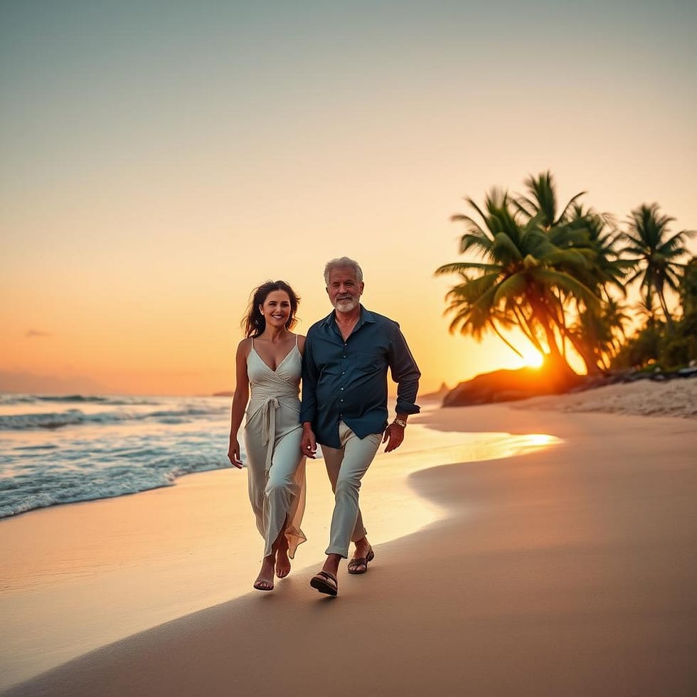 Foreign millionaire couple enjoying Costa Rica's pristine beaches and natural environment Foreign millionaire couple enjoying Costa Rica's pristine beaches and natural environment